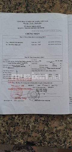 Bán nhà trệt lầu 67 E đường 2 long trường.