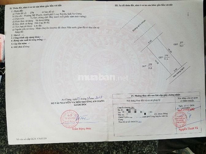 BÁN NỀN ĐẸP ĐƯỜNG SỐ 5 TÂY ĐẠI HỌC MỸ PHƯỚC LONG XUYÊN AN GIANG
