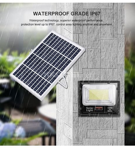 Đèn pha năng lượng mặt trời 100W JinDian JD