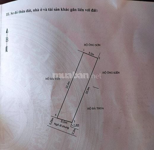 Chính chủ bán lô đất 111m vuông vắn ô tô đổ cửa