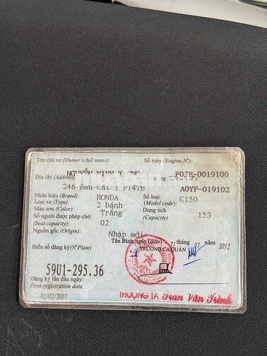 Bán honda @ 150 biển 59