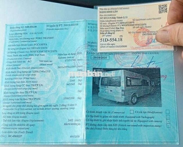 ✅Ford Van 3 chỗ 945kg thùng 3m2