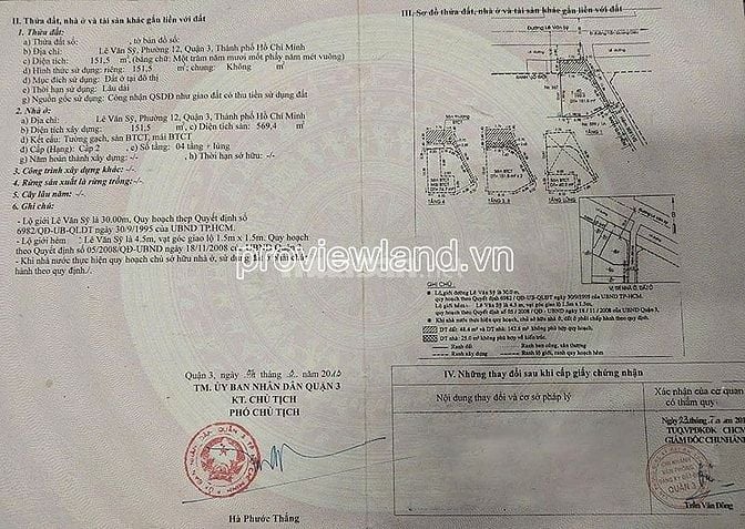 Bán nhà mặt tiền Lê Văn Sỹ, Quận 3, 151m², đang cho thuê 230 triệu/th