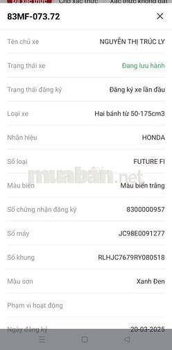 Xe số future 2025 màu xanh đen mới 99%