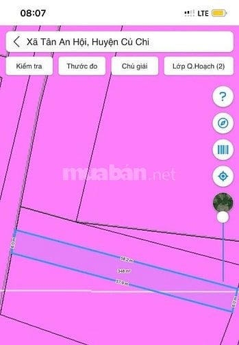 Cần bán lô đất ngay cầu vượt Củ Chi (348m² có 290m² TC) giá 1.5 tỷ.-GỌ