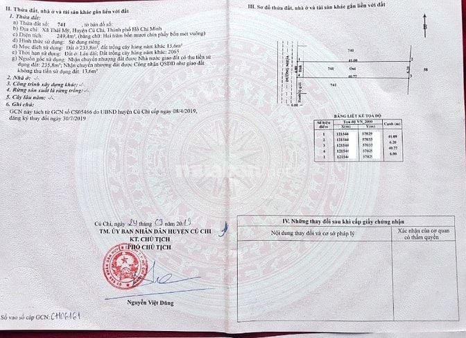 Nhà 1 trệt 1 lửng, MT nhựa, 249,4m2, 1 sẹc TL7, Xã Thái Mỹ, 1 tỷ 190