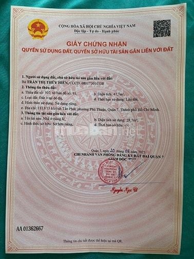 NHÀ CŨ TIỆN XÂY SỬA 1113/13 HUỲNH TẤN PHÁT Q7 