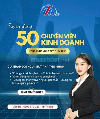 Tuyển Dụng Chuyên Viên Kinh Doanh - Làm Việc Gần Giga Mall Thủ Đức