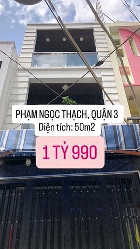 BÁN NHÀ PHẠM NGỌC THẠCH, QUẬN 3 GIÁ CHỈ: 1 TỶ990 BỚT LỘC HẺM 5M 