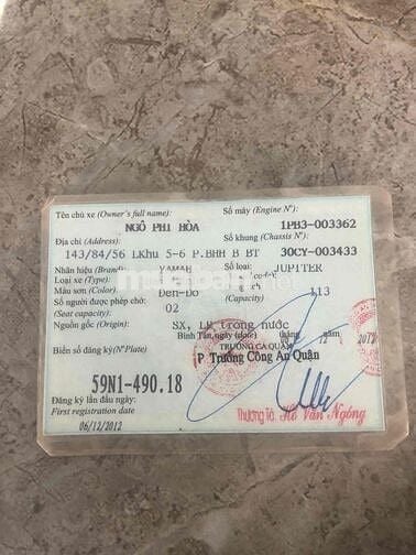 Xe (YAMAHA Jupiter RC115cc) Chính chủ sang tên