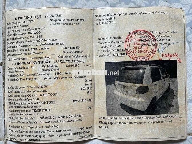 Daewoo Matiz đời 2004 biển số đẹp