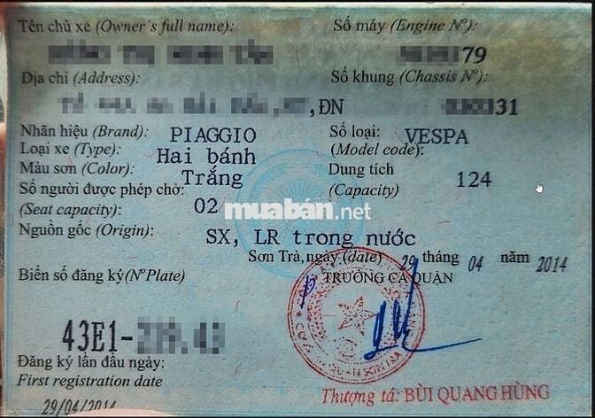 Bán xe Vespa tại Đà Nẵng