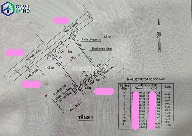 Bán nhà riêng cách Tỉnh lộ 43 khoảng 55m, 2,95 tỷ, 63,5m2, 2PN, 1WC