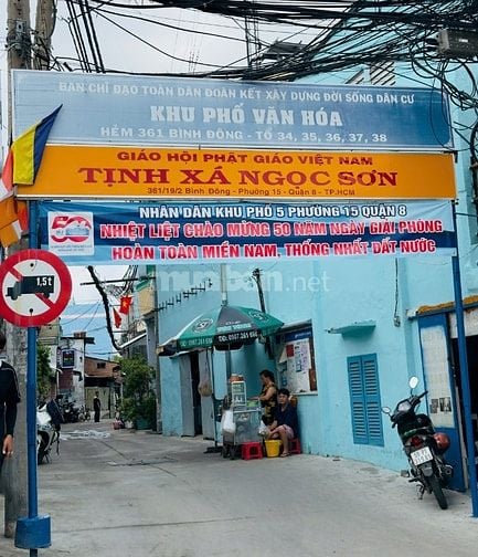 Bán Nhà khu P15Q8. Cách mặt tiền Bình Đông 100m.kế bên THPT Ngô Gia Tự