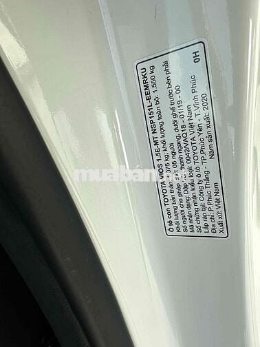 Toyota Vios 2020 1.5E MT - 7,000 kmxe đẹp