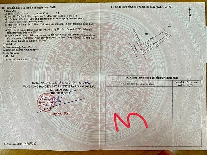 Chính chủ cần bán 4 lô đất Xuyên Mộc, sát hồ Bà Tô