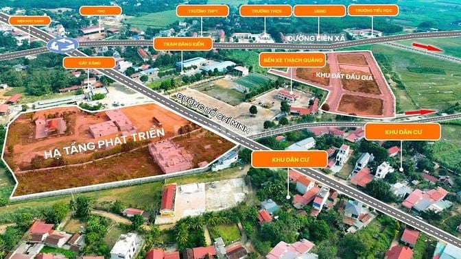Bán gấp 3 lô ngay trung tâm xã Thạch Quảng - đón sóng KCN - chỉ hơn 1t