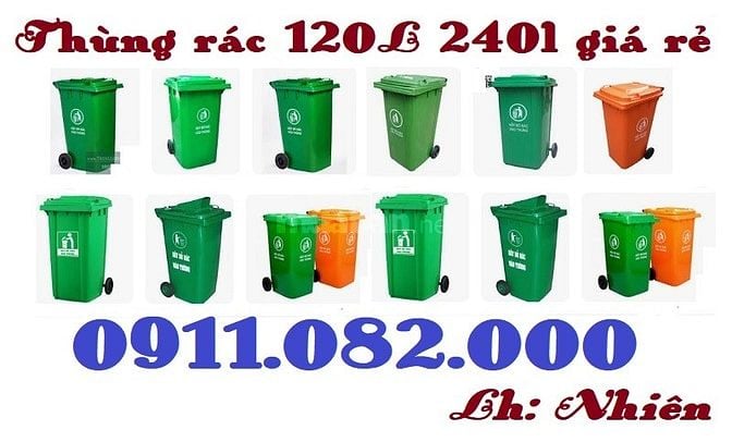 Thùng rác giá rẻ tại vĩnh long- Thùng rác 120l 240l 660l mới 100%- 091
