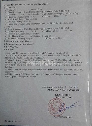 🌷 🌷 🌷 BÁN NHÀ MẶT TIỀN : 56 QUỐC HƯƠNG - P. THẢO ĐIỀN - Q. 2 -TPHCM