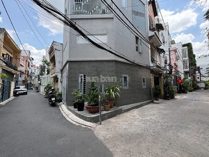 3 lầu, góc 2 mặt tiền hêm 6m khu cao cấp Hồ Biểu Chánh thông ra HVBánh