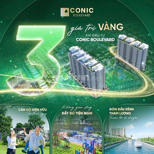 Căn hộ Conic ở ngay Rẻ Nhất giá CĐT 2,3tỷ 85m2 – cho Vay Ngân Hàng 85%