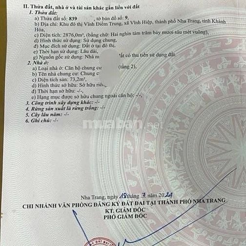 CH309 Bán căn góc ban công rộng tầng 2 chung cư CT4 Vĩnh Điềm Trung