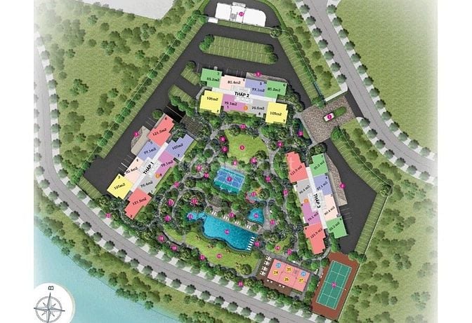 Bán Căn hộ tại Palm Heights An Phú tầng trung gồm 2 phòng ngủ 79m2