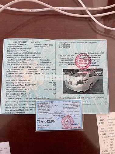 Toyota Vios 2017 1.5E - 87000 km