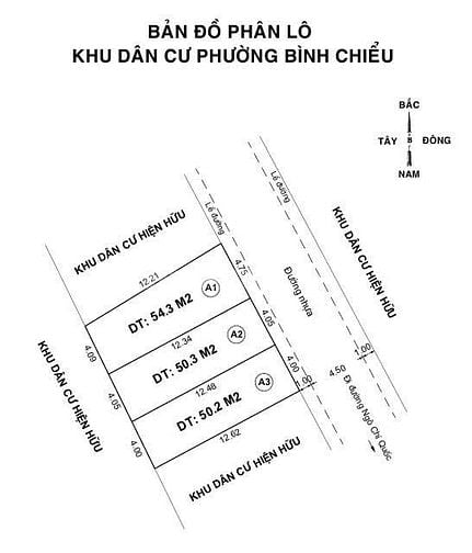 Lô Đất 54m2 Giá Rẻ Thủ Đức, Khu Phân lô Đường 6m2, Xây nhà hoàn công