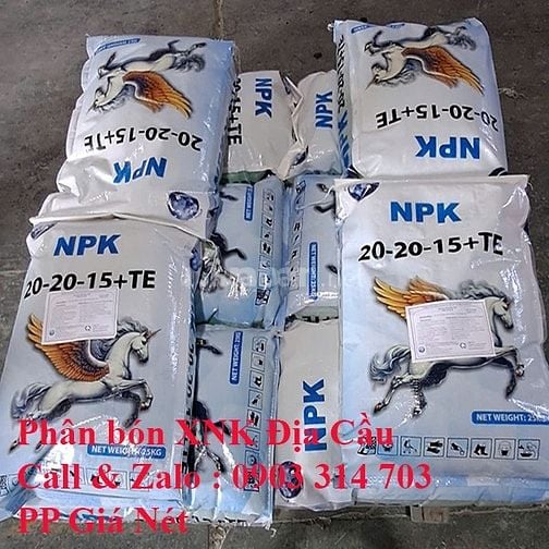 Phân bón hỗn hợp NPK 20-20-15+TE xanh lá canh cành 