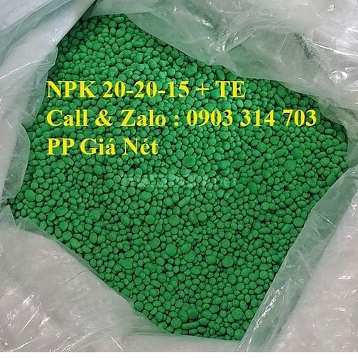 Phân bón hỗn hợp NPK 20-20-15+TE xanh lá canh cành 