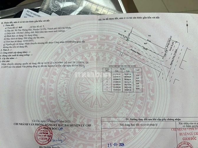 Bán Đất 2 mặt tiền, trong chợ Việt Kiều, Xã Củ Chi, TP.HCM