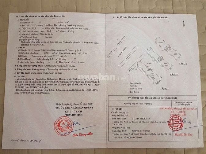 BÁN GẤP GÓC 2MT ĐC: 321D ĐƯỜNG TRẦN HƯNG ĐẠO - P.CÔ GIANG - Q.1 4 TẤM 