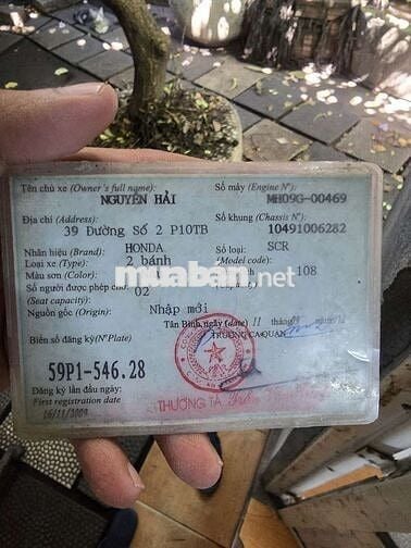 Thanh lý xe scr 2010 trùm mền ko sử dụng