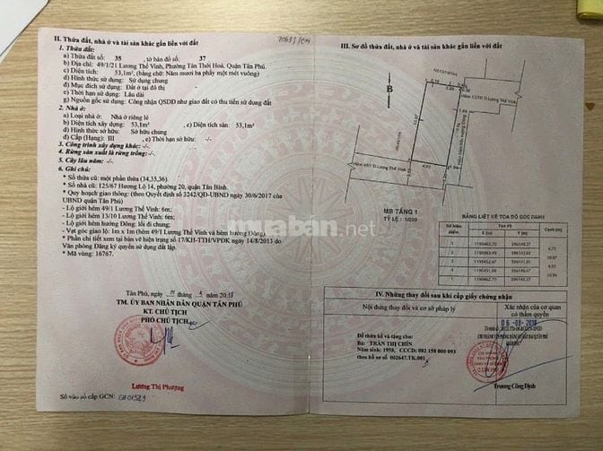 Bán nhà 49/1/21 Lương Thế Vinh, P. Tân Thới Hòa, Ngay Ngã 4 Hoà Bình