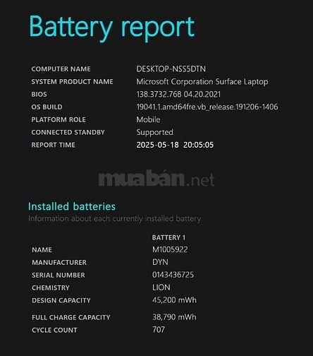 Surface Laptop1 i5. 8GB / 256GB 13.5 " Máy Nhật . Pin 94%