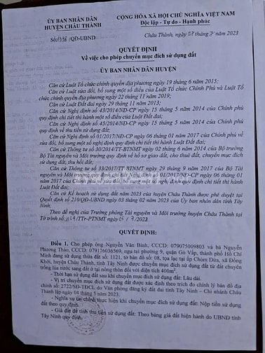 Bán gấp lô đất thuộc Ấp Chòm Dừa, Xã Đồng Khởi, Châu Thành, Tây Ninh