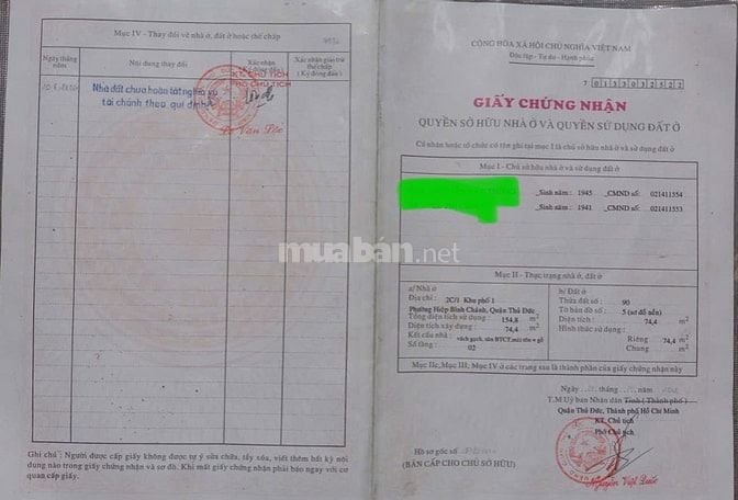 Bán nhà 1 trệt 1 lầu 10x4m gần nhà thờ Fatima, ĐH Luật 
