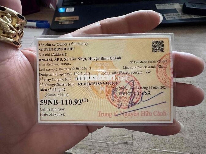 Vision đkld 3/3/2023 bstp 9c bao kí. odo 12k