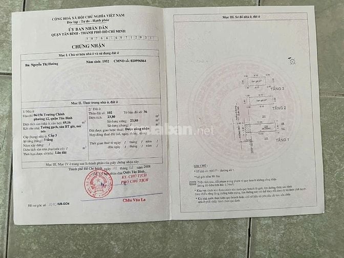 NHÀ XUÂN DIỆU KHU TRIỂN LÃM TÂN BÌNH TÂN BÌNH 5.4 TỶ 