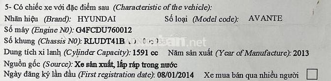 Hyundai Avante Sedan C 01/2014 MT Mới Máy Rin 100%