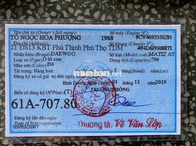 Daewoo Matiz 2007 Nhập Hàn, Màu Đỏ, Số Tự Động