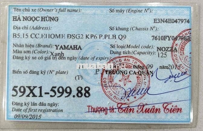Cầm Đồ Th Lý Grande 125 Fi, Đk 2015, Bstp, 9 Chủ.