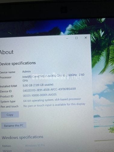 Pass lap top dell nguyên zin mới i7 ram 8g ssd 256 