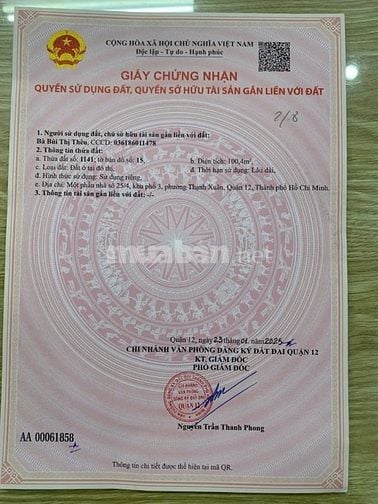 ĐẤT THỔ CƯ HẺM ÔTÔ THÔNG THẠNH XUÂN 48