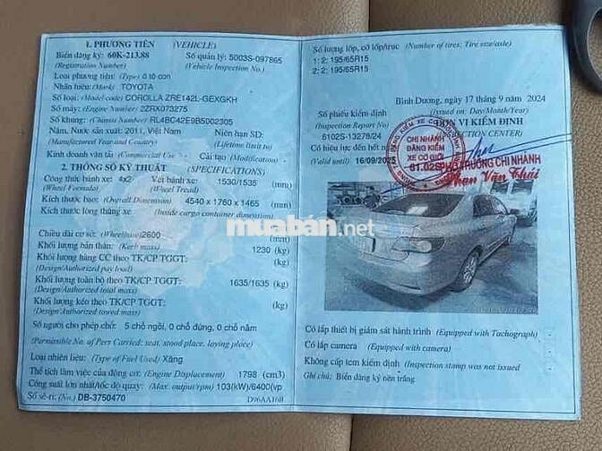 Gia đình cần bán Toyota Corolla Altis 2011 1.8G AT