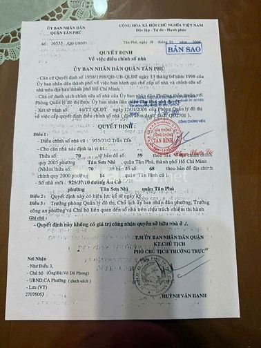 Bán nhà 2 tầng 925/37/10 Âu Cơ, P. Tân Sơn Nhì, Tân Phú