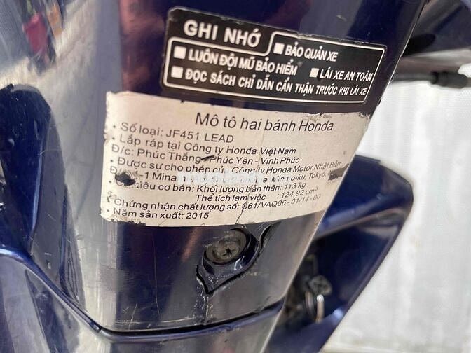 Honda Lead 2015 chính chủ biển tỉnh
