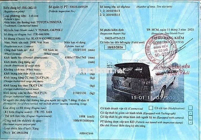 TOYOTA INNOVA V 2008, TỰ ĐỘNG, 8 CHỖ, CHẤT XE ĐẸP.