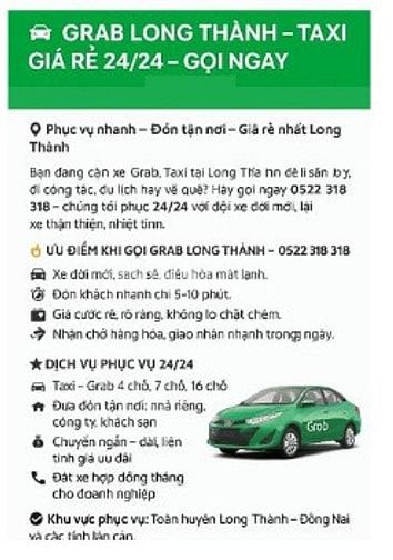 “Grab Long Thành – Taxi Long Thành Giá Rẻ 24/24 